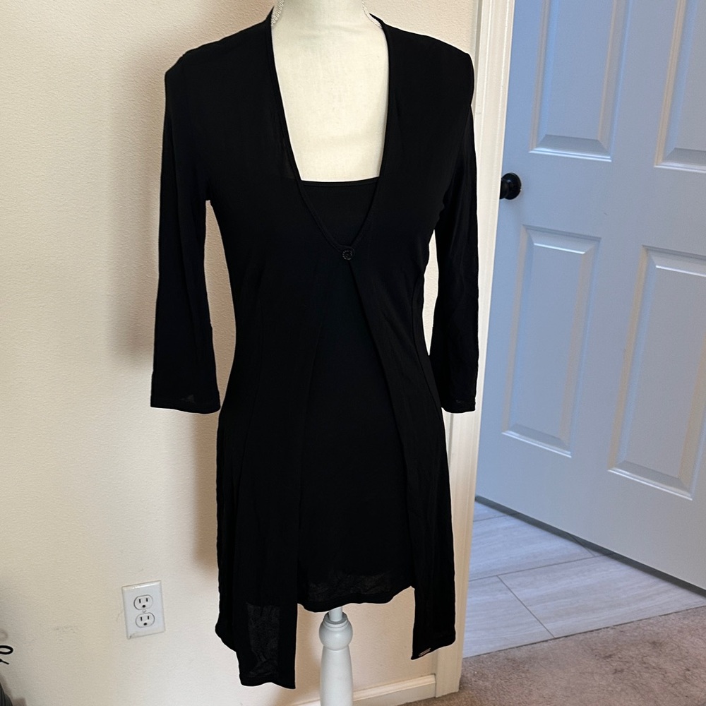 Morgan de Toi Black Tank Top cardigan set